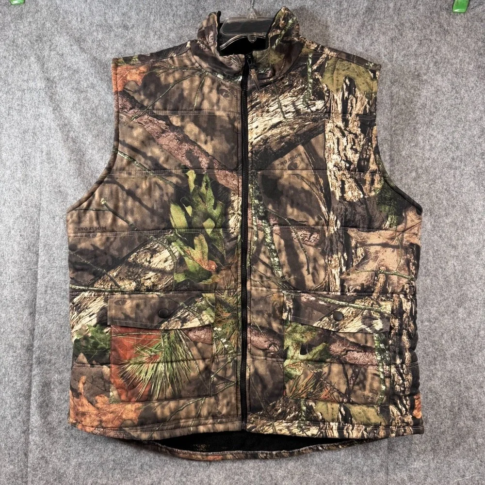VTG Tallwoods Mossy Oak Break Up Camo Hunting Vest Insulated Mens XL  Quilted